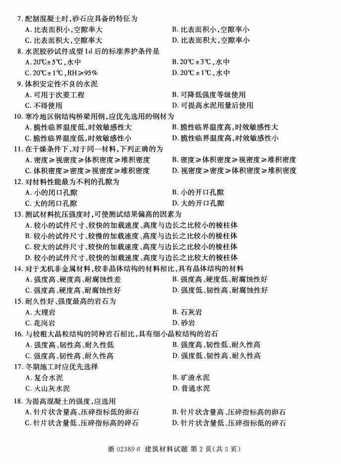 全国2015年4月自考建筑材料真题 全国2015年4月自考建筑材料真题
